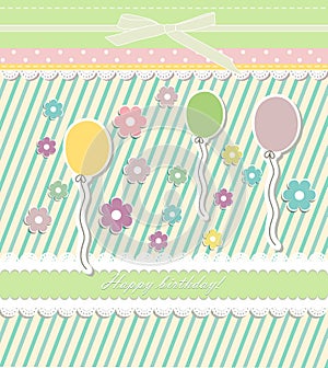 Beautiful baby vintage greeting card vector