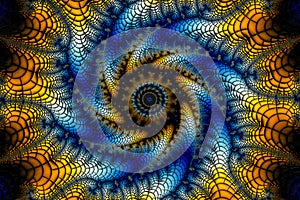 Beautiful Background abstract Illustration Multi color fractal spiral tentacle octopus effect for creative graphic design,