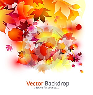 Beautiful background with autumnal leaves