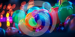 Beautiful background with colorful balloons created with generative Ai technology