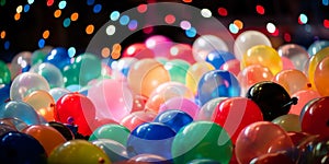 Beautiful background with colorful balloons created with generative Ai technology