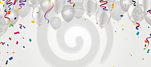 Beautiful background with Colorful balloons White fly up. background