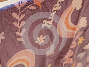 Red woven fabric texture close-up of background . Background texture of woven red fabric