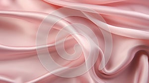 Beautiful background luxury cloth with drapery and wavy folds of pale pink color creased smooth silk satin material
