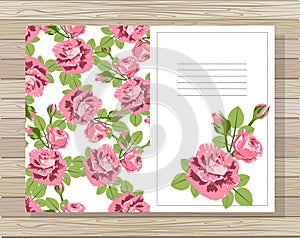 Beautiful background with roses flowers and space for text.