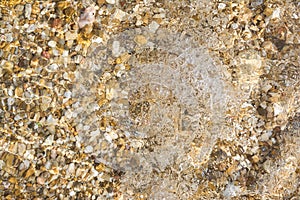 Beautiful background with water, pebble and bubbles