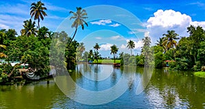 Beautiful backwaters of Alleppey, Kerala, India