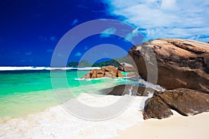 Beautiful Baie Lazare beach at Mahe island, Seychelles