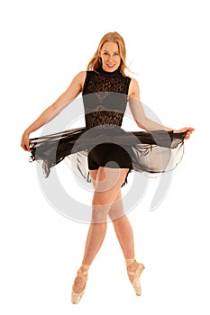 Beautiful balet dancer dance isolated over white background