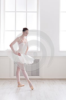 Beautiful ballerina dance in ballet class