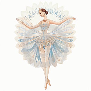 beautiful ballerina in a peacock dress