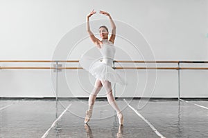 Beautiful ballerina rehearsal in ballet class