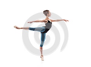 Beautiful ballet dancer isolated