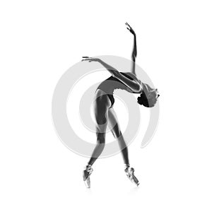 Beautiful ballet dancer isolated on white