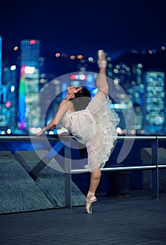 Beautiful ballet dancer outdoors