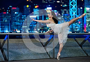 Beautiful ballet dancer outdoors