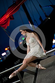 Beautiful ballet dancer outdoors
