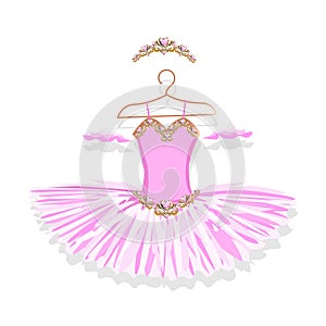 Beautiful ballet tutu on a hanger