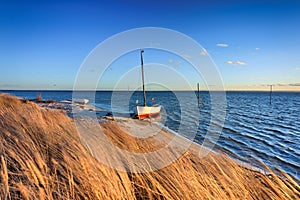 Beautiful Baltic beach o at sunset in Kuznica, Hel Peninsula. Poland