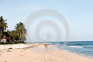 Beautiful banana island beach with clean sand