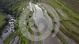 Beautiful Banaue Rice Terraces of Luzon, Phillipines -aerial