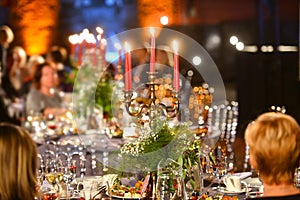 Beautiful banquet table setting for party