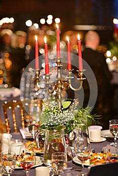 Beautiful banquet table setting for party