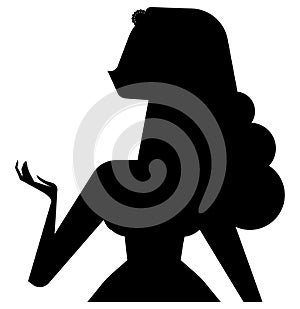 Beautiful Barbie doll black silhouette vector