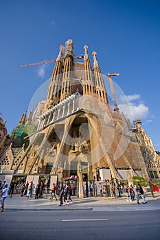 Beautiful Barcelona architecture with european style buildings