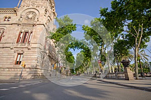 Beautiful Barcelona architecture with european style buildings