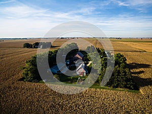 Aerial drone photo - Illinois corn farm