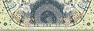 Beautiful Baroque ornament Geometrical border Textile Digital Ikat Ethnic Design