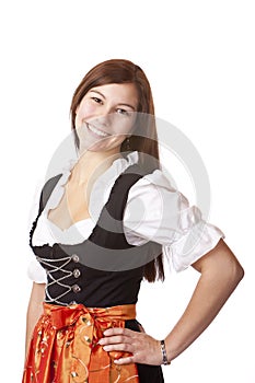 Beautiful Bavarian woman in Oktoberfest Dirndl