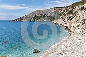 Beautiful bay with blue sea and rocks