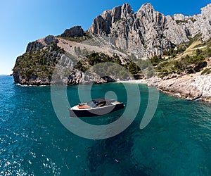 Beautiful bay with boat in Croatia