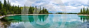 Beautiful bay at the Boya Lake in Canada photo