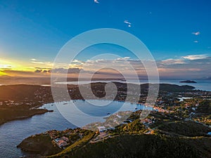 Ferradura bay aerial view during sunset photo