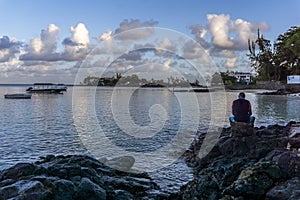 Beautiful bay at Pereybere beach, Mauritius