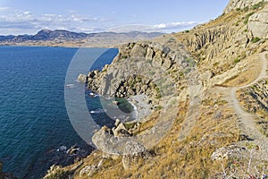 Beautiful bay on a rocky shore. Crimea