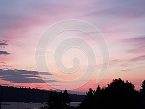 Beautiful BC Alberni-inlet summer sunset photo