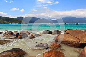 Beautiful beach Aventueiro, Ilha Grande, Brazil photo