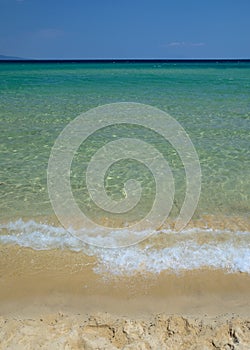 Beautiful beach background, clear water and sand