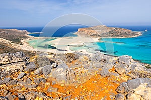 Beautiful beach in Balos Lagoon, Crete