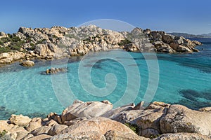 Beautiful Beach on Bay of Cala Coticcio in Caprera island, Sardinia, Italy photo