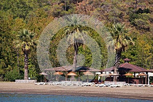 Beautiful beach in the bay. Turkey