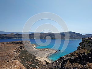 Beautiful beach with blue waters shot at Crete, Greece