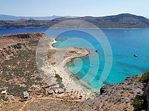 Beautiful beach with blue waters shot at Crete, Greece