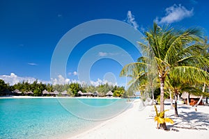 Beautiful beach on Bora Bora