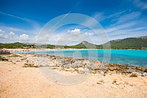 Beautiful beach in Cala Agulla Mallorca.