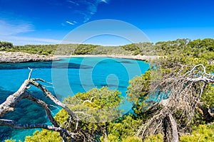 Beautiful Beach of Cala S'Amarador at Mondrago - Natural Park on Majorca Spain, Balearic Islands, Mediterranean Sea, Europe